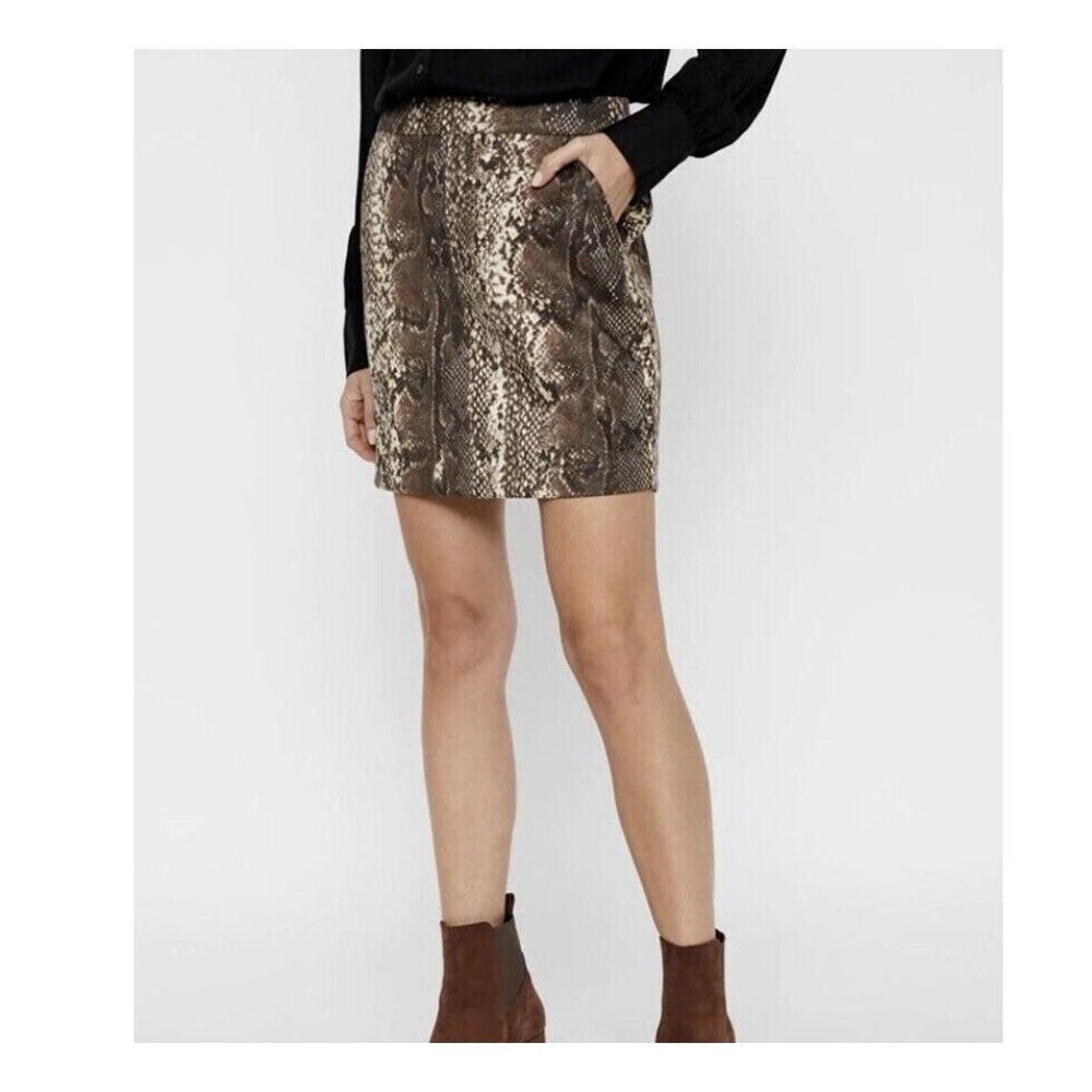 Vero Moda Stitch Fix Womens Skirt Size Large Selah Faux Suede Snake NWT A8
